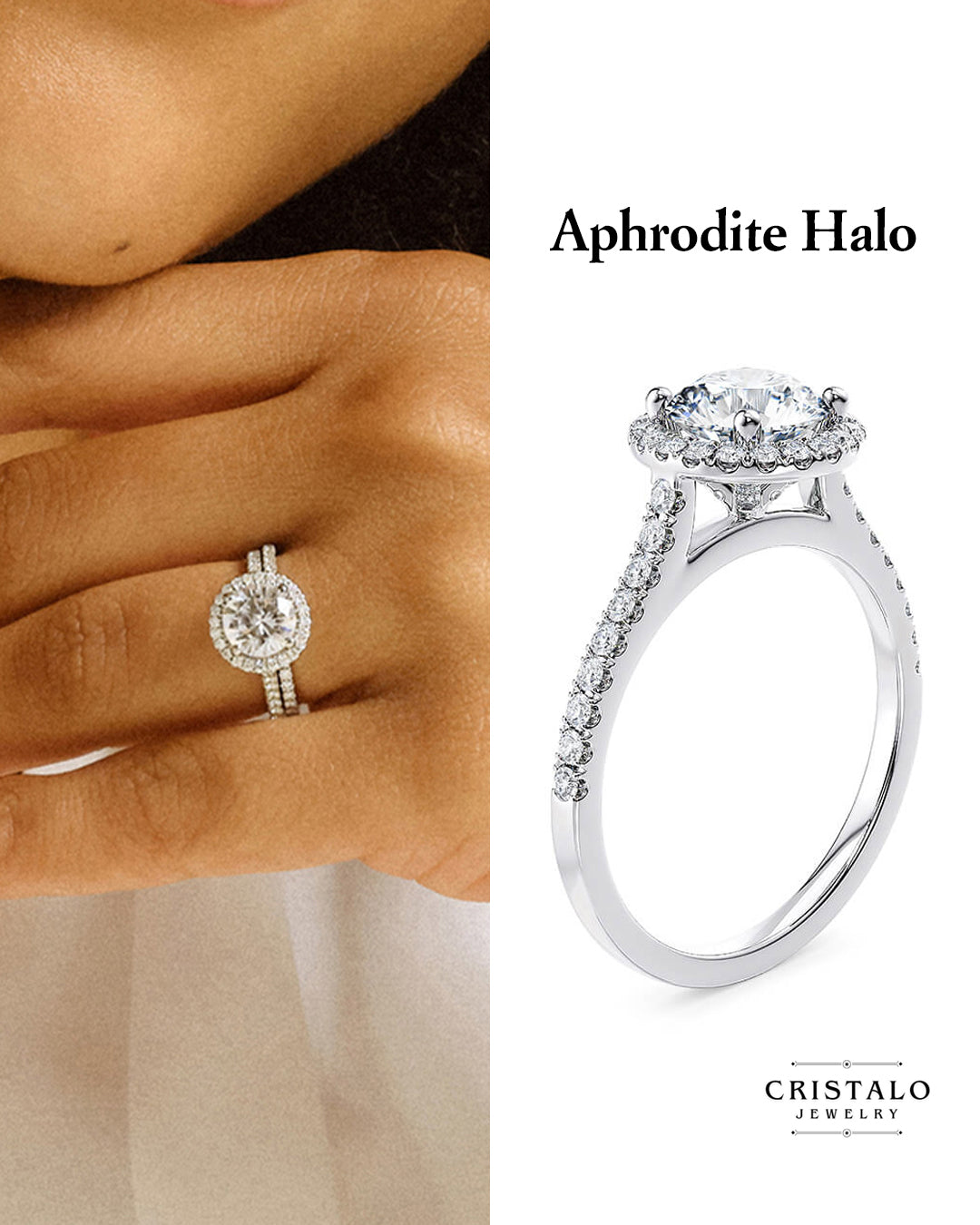 Aphrodite Halo - White Gold Ring
