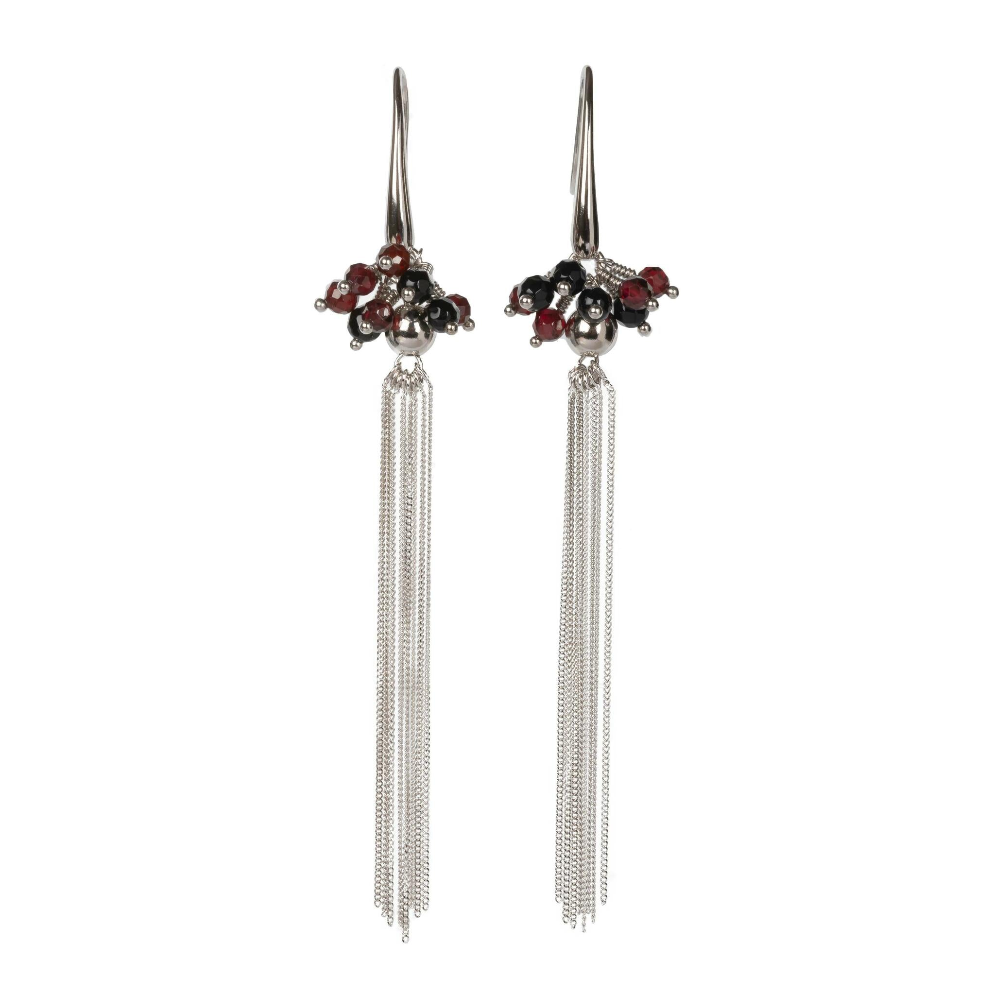 Earrings for HER - Cherie Black Tassel Earrings