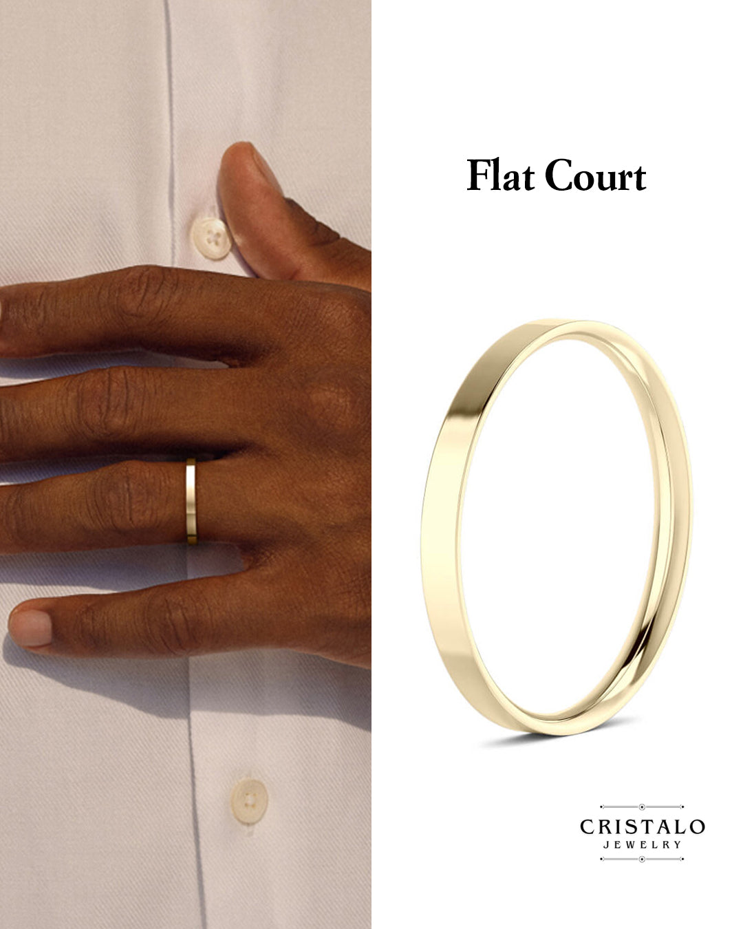 Flat Court - Yellow Gold Ring