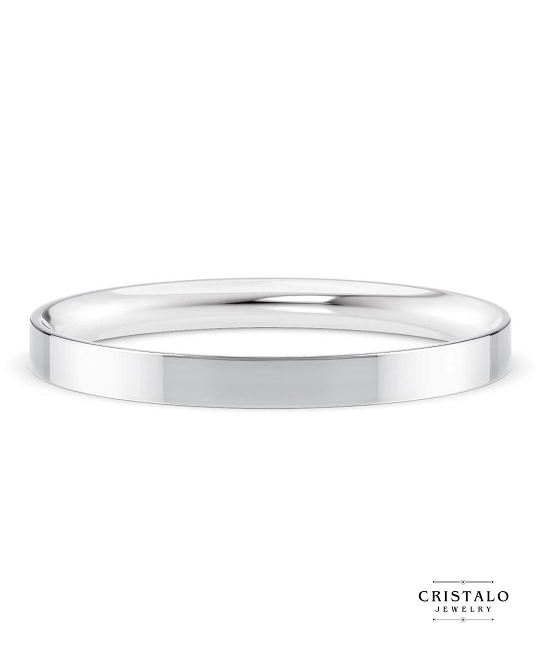 Flat Court - Classic White Gold Ring