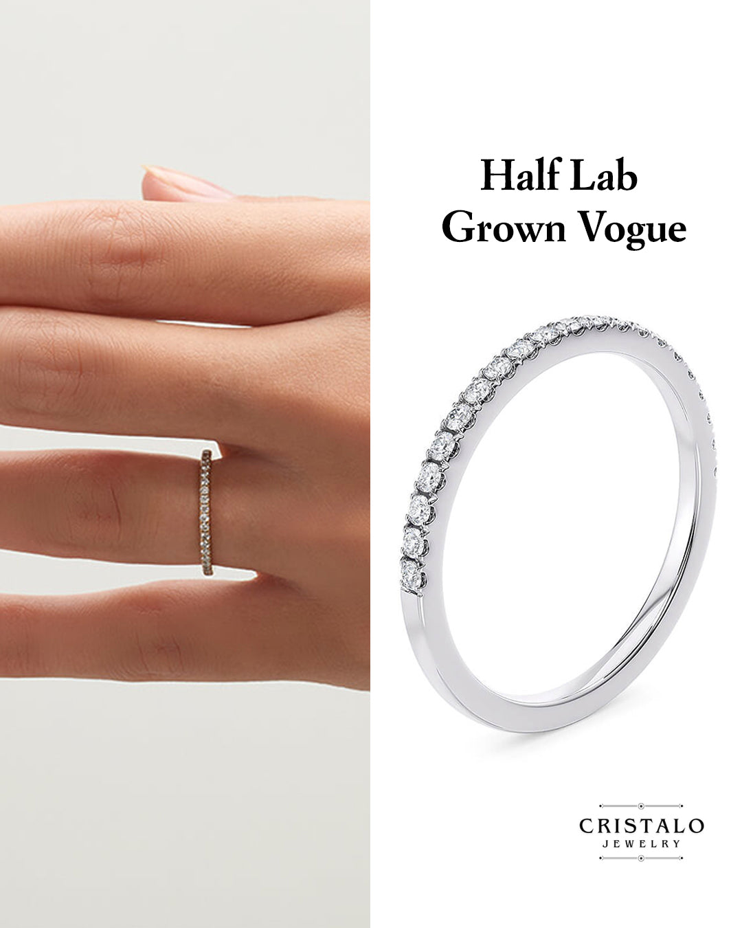 Half Lab Grown Vogue - White Gold Ring