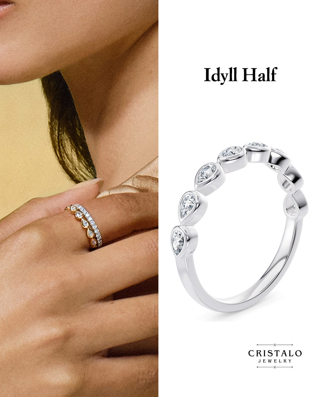 Idyll Half - White Gold Ring