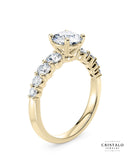 Let your love shine brightly with the Lyra ring, a band of graduated diamonds with a secret diamond hidden within.