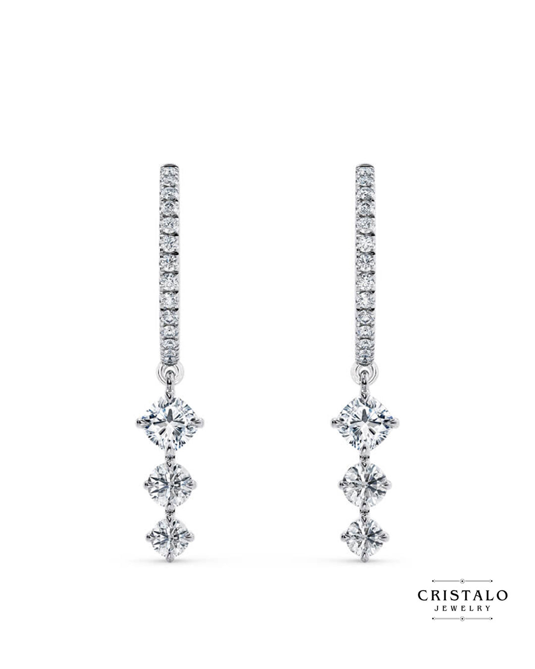 Lyra - White Gold Earrings