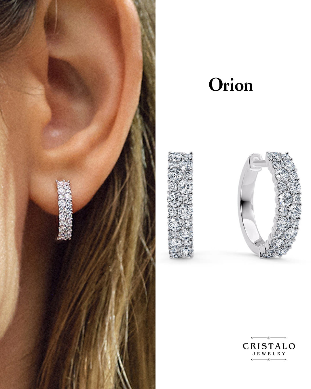 Orion - White Gold Earrings