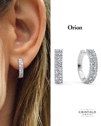 Orion diamond hoop earrings in 18k white gold. A timeless piece with a total carat weight of 0.80ct and a classic Claw setting.