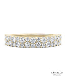 The Orion diamond band engagement ring with a graduated diamond in 18k yellow gold. The ring features a 3.5mm band with a total weight of approx. 0.80ct.