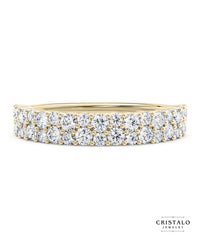 The Orion diamond band engagement ring with a graduated diamond in 18k yellow gold. The ring features a 3.5mm band with a total weight of approx. 0.80ct.