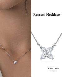 Feminine claw-set diamond necklace perfect for elegant daily wear.