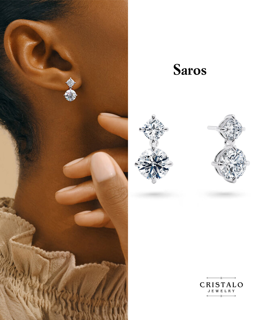 Saras - White Gold Earrings