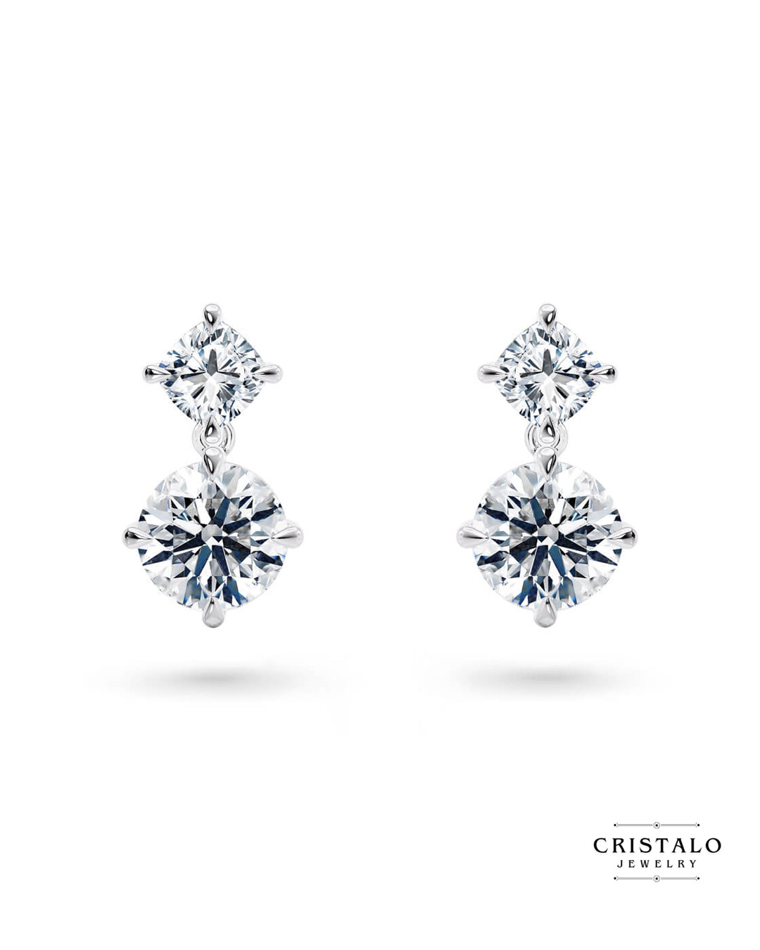 Saras - White Gold Earrings