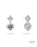 An elegant pair of Saros Natural diamond drop earrings, perfect for a timeless look and a mesmerizing display of light.