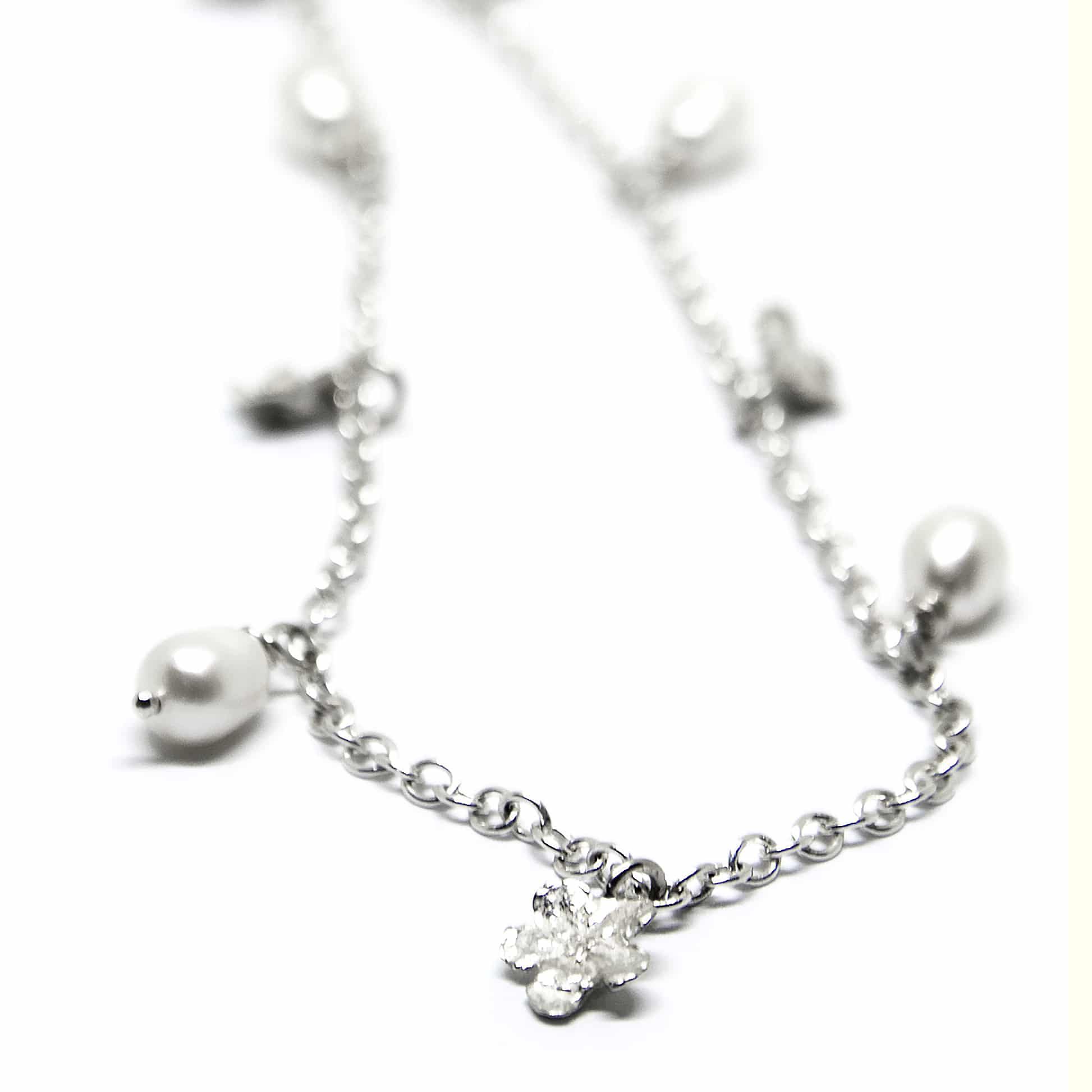 Necklace FOR HER - SPRING Myosotis with pearls