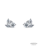An elegant pair of Thalia cluster stud earrings, perfect for a glamorous finish and a mesmerising display of light.