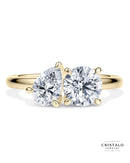 The Toi et Moi bracelet in 18k yellow gold. This piece features a pear and a round lab-grown diamond, with a total carat weight of approx. 2.00ct.