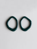 Arp Pearl and Porcelain Hoops - Dark Green